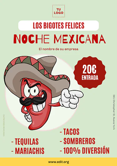 Edita una invitación a fiesta mexicana