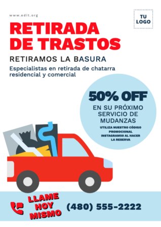 Editar una plantilla para retirada de trastos