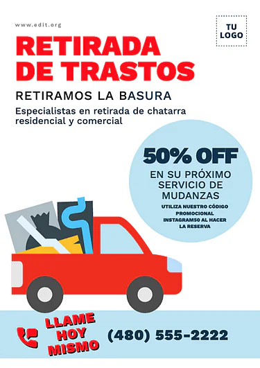 Editar una plantilla para retirada de trastos