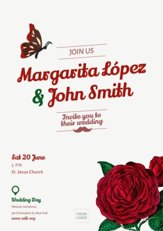 Een sjabloon voor een uitnodiging met Mexicaans thema bewerken