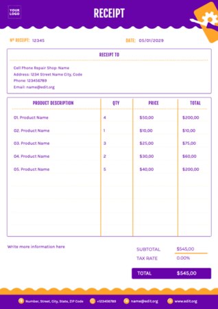 Edycja próbki paragonu