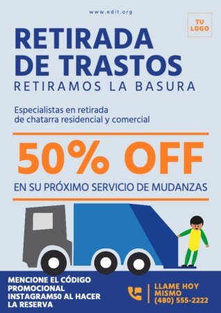 Editar una plantilla para retirada de trastos