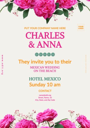 Een sjabloon voor een uitnodiging met Mexicaans thema bewerken