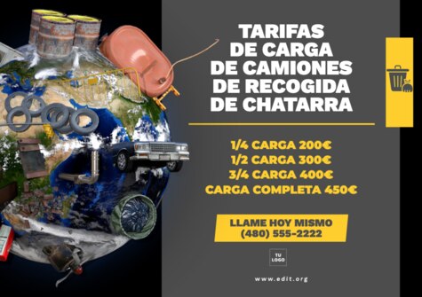 Editar una plantilla para retirada de trastos