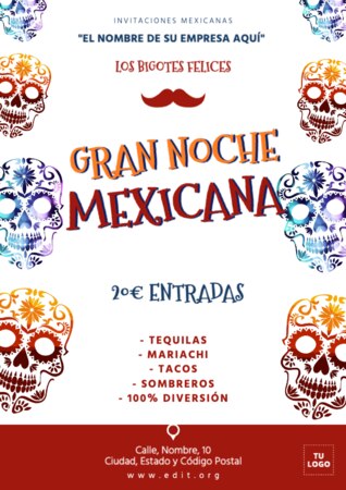 Edita una invitación a fiesta mexicana