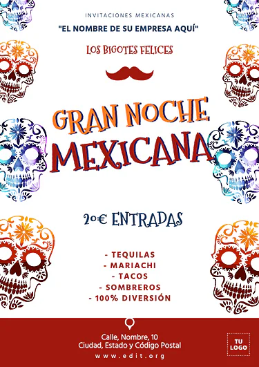 Edita una invitación a fiesta mexicana