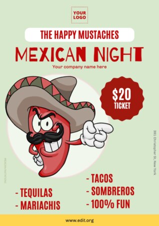 Edit a Mexican theme invite template