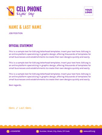 Edit a US letter template