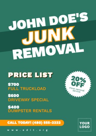 Edit a junk removal template