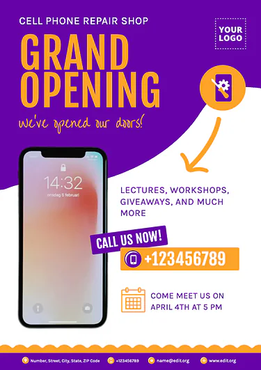 Edit a template for your grand opening