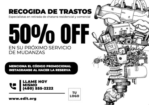 Editar una plantilla para retirada de trastos