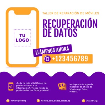 Edita un diseño de reparación de móviles