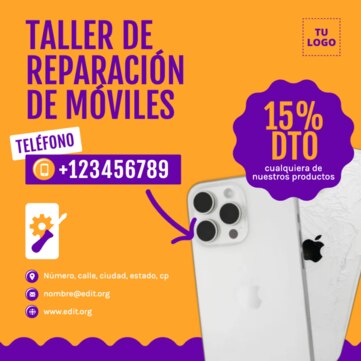 Edita un diseño de reparación de móviles