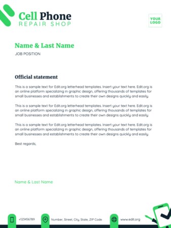 Modifica un modello in formato lettera americano