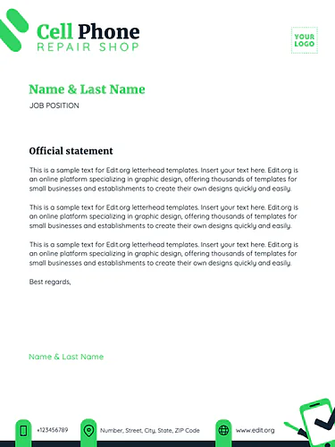 Edit a US letter template