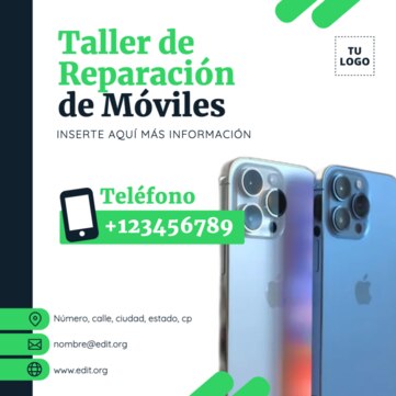 Edita un diseño de reparación de móviles