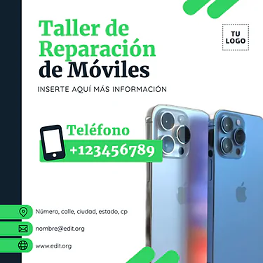 Edita un diseño de reparación de móviles