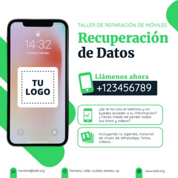 Edita un diseño de reparación de móviles