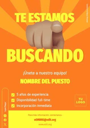 Edita un cartel de Se solicita personal