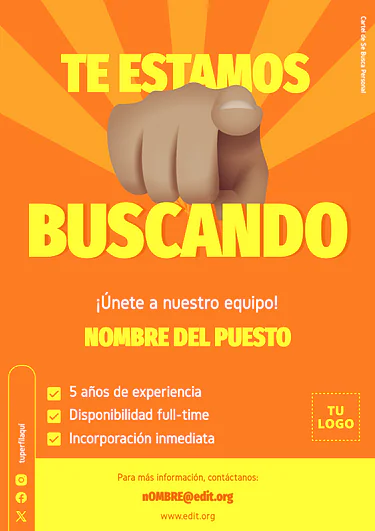 Edita un cartel de Se solicita personal