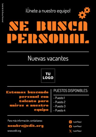 Edita un cartel de Se solicita personal