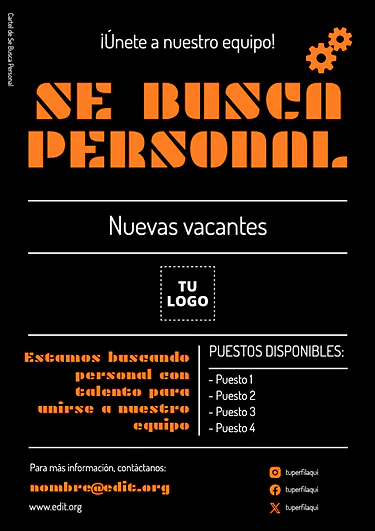 Edita un cartel de Se solicita personal