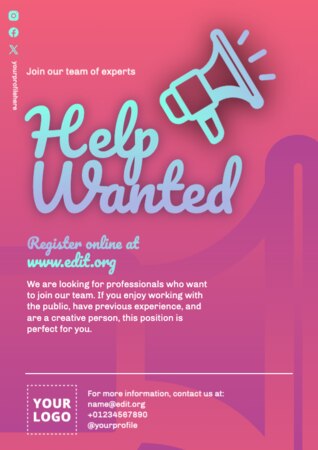 Edit a staff wanted design