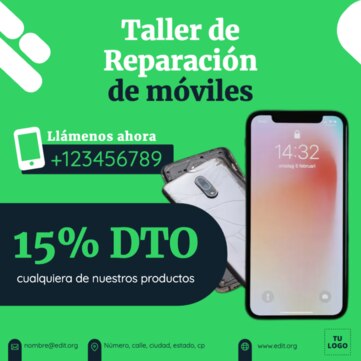 Edita un diseño de reparación de móviles