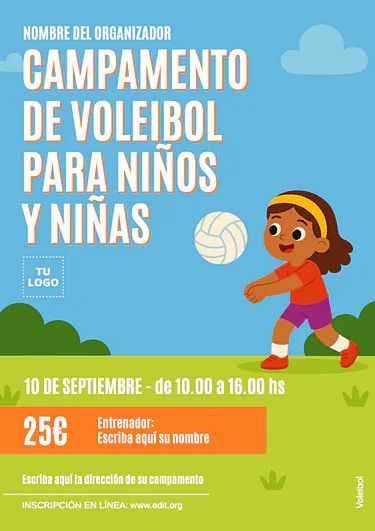Edita un cartel de voleibol