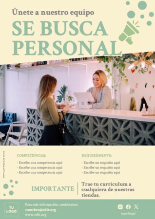 Edita un cartel de Se solicita personal