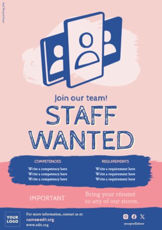 Edit a staff wanted design