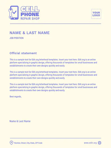 Edit a US letter template
