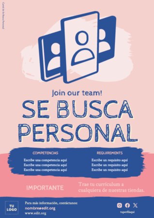 Edita un cartel de Se solicita personal