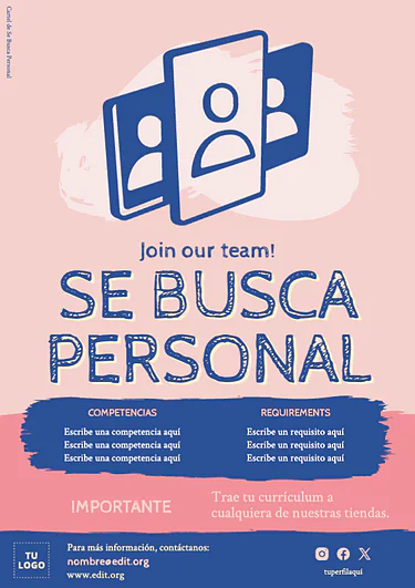 Edita un cartel de Se solicita personal