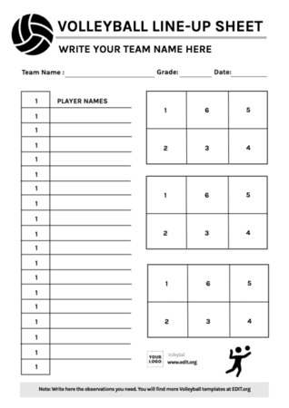 Edit a volleyball template