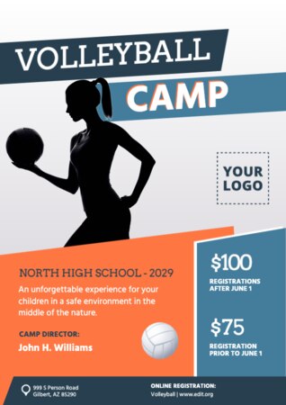 Bearbeite einen Flyer für Sommercamps