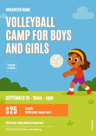 Bearbeite einen Flyer für Sommercamps