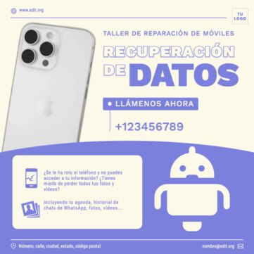 Edita un diseño de reparación de móviles