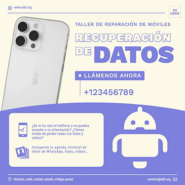 Edita un diseño de reparación de móviles