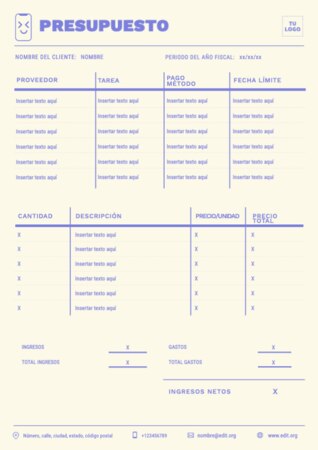 Edita un diseño de presupuesto