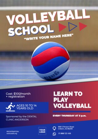 Edit a volleyball template