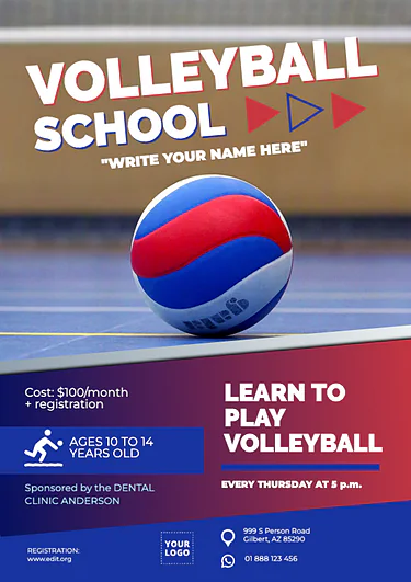 Edit a volleyball template