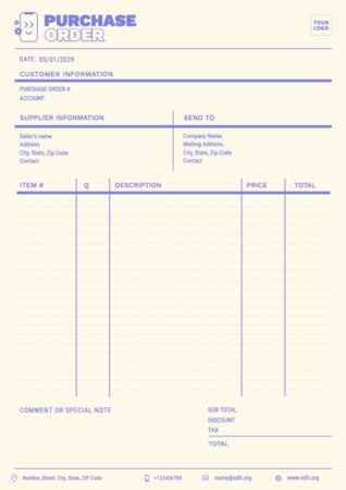 Edit an Order Template