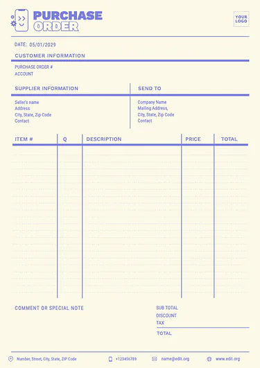 Edit an Order Template
