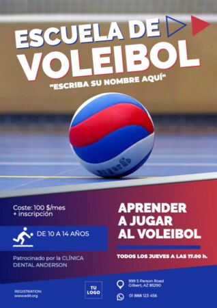 Edita un cartel de voleibol
