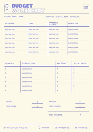 Edit a budget template