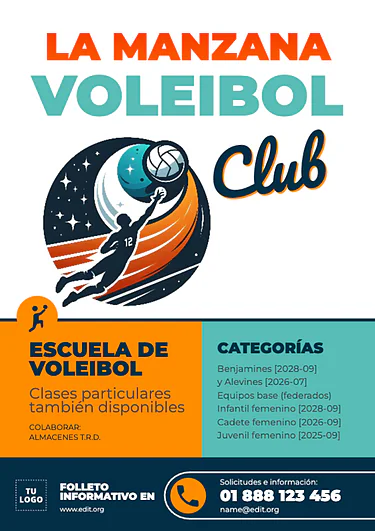 Edita un cartel de voleibol