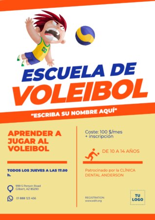 Edita un cartel de voleibol