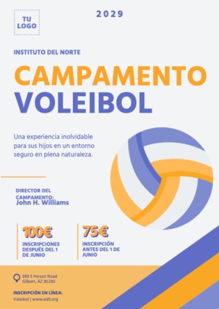 Edita un cartel de voleibol