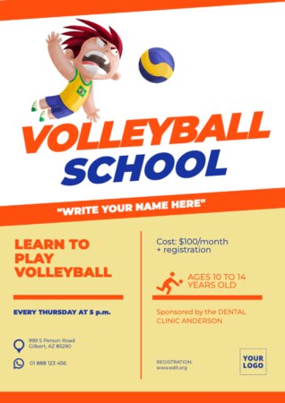 Edit a volleyball template